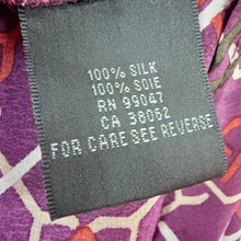 Load image into Gallery viewer, Purple Silk Chain Link Print Long Sleeve Button Down Blouse