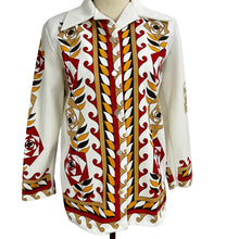 Load image into Gallery viewer, 60s 70s Geometric Women Button-Up Shirt
