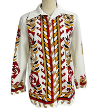 Load image into Gallery viewer, 60s 70s Geometric Women Button-Up Shirt