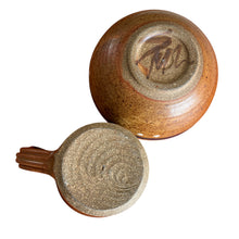 Load image into Gallery viewer, Signed Studio Pottery Mug and Bowl Set For 1