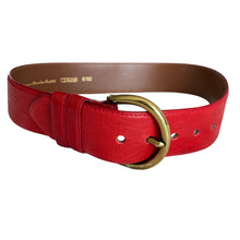 Load image into Gallery viewer, Vintage 80s Red Leather Cinch Belt Size Medium