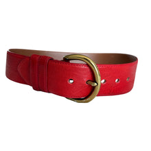 Load image into Gallery viewer, Vintage 80s Red Leather Cinch Belt Size Medium
