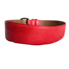 Load image into Gallery viewer, Vintage 80s Red Leather Cinch Belt Size Medium
