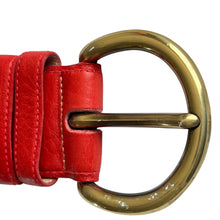 Load image into Gallery viewer, Vintage 80s Red Leather Cinch Belt Size Medium