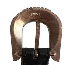 Load image into Gallery viewer, 90s Black Leather Seed Bead Belt Size 28