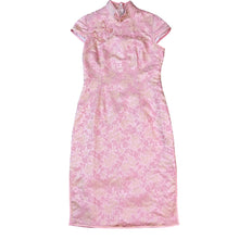 Load image into Gallery viewer, Vintage Pink Brocade QiPao Dress Medium