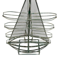 Load image into Gallery viewer, Vintage Metal Sailboat Wine Rack Nautical Coastal Decor