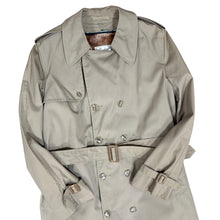 Load image into Gallery viewer, 1960s Khaki Trench Coat with Removable Faux Fur Lining 40 L
