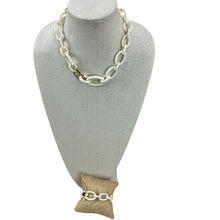 Load image into Gallery viewer, BR Enamel & Gold Paper Clip Chain Necklace & Bracelet Set
