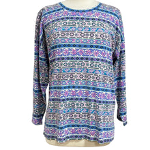 Load image into Gallery viewer, 80s Aztec Pattern Long Sleeve Shirt 100% Cotton L USA