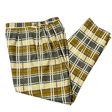 Load image into Gallery viewer, Vintage 80s Plaid High Waist Tapered Pants Brown Mustard Olive Check Small