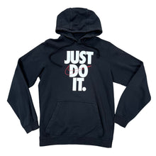 Load image into Gallery viewer, Nike Just Do It Hoodie Black Red Swoosh Logo Pullover Sweatshirt Men’s Size Small