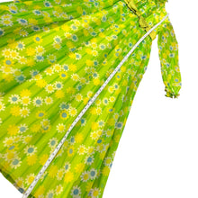 Load image into Gallery viewer, Vintage 60s Green Groovy Boho Flower Maxi Dress