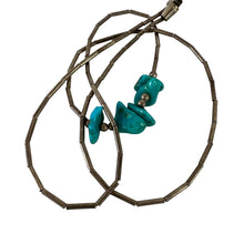 Load image into Gallery viewer, Vintage Turquoise Liquid Silver Womens Necklace 16"