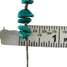 Load image into Gallery viewer, Vintage Turquoise Liquid Silver Womens Necklace 16"