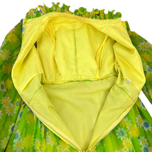 Load image into Gallery viewer, Vintage 60s Green Groovy Boho Flower Maxi Dress