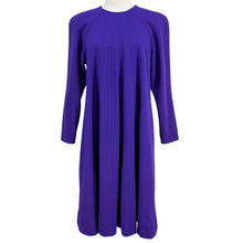 Load image into Gallery viewer, 60s 70s Vintage Lilli Ann Royal Purple Pleated Wool Tent Dress Size Medium