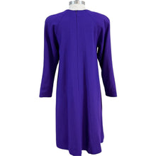 Load image into Gallery viewer, 60s 70s Vintage Lilli Ann Royal Purple Pleated Wool Tent Dress Size Medium