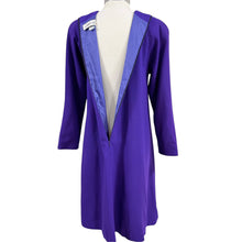 Load image into Gallery viewer, 60s 70s Vintage Lilli Ann Royal Purple Pleated Wool Tent Dress Size Medium