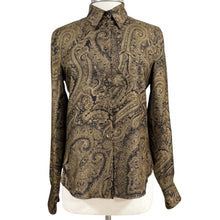 Load image into Gallery viewer, Vintage 80s Loro Piana 100% Silk Paisley Button-Down Blouse Size Small