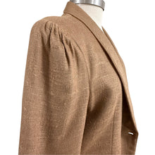 Load image into Gallery viewer, VTG 80s does 60s Flax Rayon Shawl Collar Skirt Suit Set