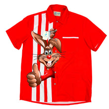 Load image into Gallery viewer, Nesquik Bunny Rabbit Button-Up Short Sleeve Shirt Size M