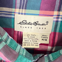 Load image into Gallery viewer, Eddie Bauer 100% Cotton Plaid Short Sleeve Button-Down Shirt Size M