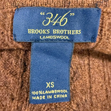 Load image into Gallery viewer, VTG Brooks Brothers 346 Rich Brown Lambswool Cable Knit Cardigan Sweater XS