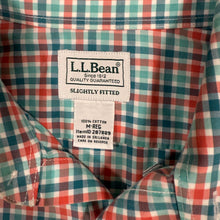 Load image into Gallery viewer, L.L.Bean Slightly Fitted Plaid Long Sleeve Button Down 100% Cotton Size Medium