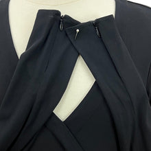 Load image into Gallery viewer, Black Long Sleeve Ruffle Cocktail Dress 100% Silk Size 8