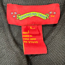 Load image into Gallery viewer, VTG 90s Shanghai Tang 100 cotton Black Knit Tunic Top Size Large