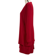 Load image into Gallery viewer, VTG 80s Evan Picone Red Long Sleeve Dress with Gold Buttons Size 10