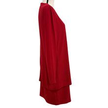 Load image into Gallery viewer, VTG 80s Evan Picone Red Long Sleeve Dress with Gold Buttons Size 10