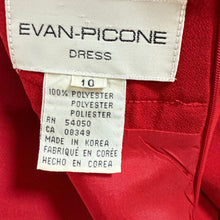 Load image into Gallery viewer, VTG 80s Evan Picone Red Long Sleeve Dress with Gold Buttons Size 10