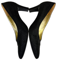 Load image into Gallery viewer, Vintage 80s Bruno Magli Black Cone Heels Size 7.5 AA