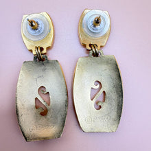 Load image into Gallery viewer, Edgar Berebi 90s Red Enamel Gold-Tone Drop Statement Earrings