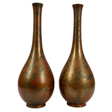 Load image into Gallery viewer, Antique Japanese Bud Vase Set of Two