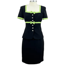 Load image into Gallery viewer, 90s Ricky Freeman for Terry John Short Sleeve Skirt Suit with Bows Size 4