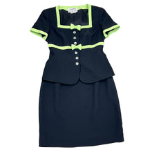Load image into Gallery viewer, 90s Ricky Freeman for Terry John Short Sleeve Skirt Suit with Bows Size 4