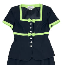 Load image into Gallery viewer, 90s Ricky Freeman for Terry John Short Sleeve Skirt Suit with Bows Size 4