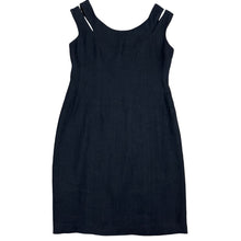 Load image into Gallery viewer, Vintage Black Linen Sheath Dress Size 1