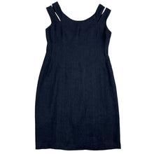 Load image into Gallery viewer, Vintage Black Linen Sheath Dress Size 1