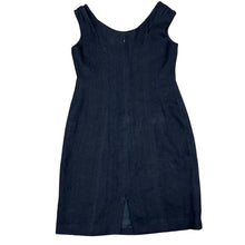 Load image into Gallery viewer, Vintage Black Linen Sheath Dress Size 1