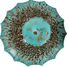Load image into Gallery viewer, MCM Turquoise Gold Flecks Ashtray 3-Piece Set Made in Italy