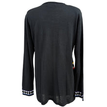 Load image into Gallery viewer, 80s Black Geometric Knit Pullover Sweater Size Medium