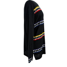 Load image into Gallery viewer, 80s Black Geometric Knit Pullover Sweater Size Medium