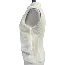 Load image into Gallery viewer, VTG 90s Ivory Faux Fur Vest Size Small