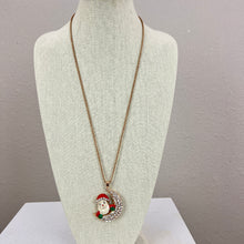 Load image into Gallery viewer, Betsey Johnson Sparkling Santa Claus Rhinestone Christmas Pendant Necklace 30"