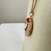Load image into Gallery viewer, Betsey Johnson Sparkling Santa Claus Rhinestone Christmas Pendant Necklace 30"