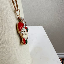 Load image into Gallery viewer, Betsey Johnson Sparkling Santa Claus Rhinestone Christmas Pendant Necklace 30"